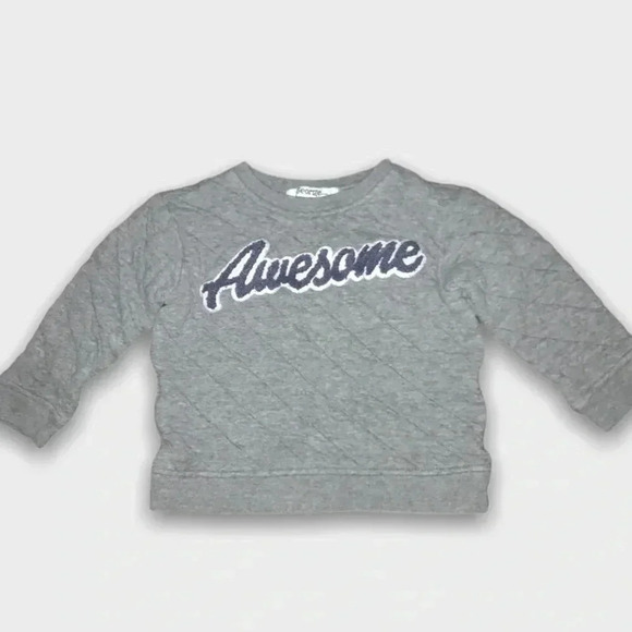 2/$15🥳 Light Gray Awesome Print Crew Neck - Picture 1 of 3